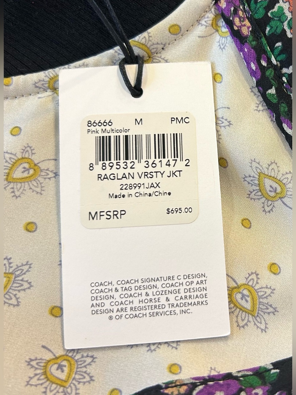 NWT Coach Raglan Varsity Jacket - Picture 4 of 8